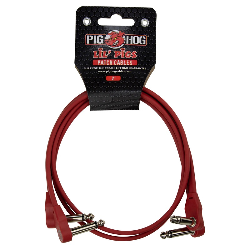 pig-hog-lil-pigs-low-profile-patch-cables-2pk-2ft-candy-apple-red Pig Hog Lil' Pigs Low Profile Patch Cables 2Pk - 2ft - Candy Apple Red