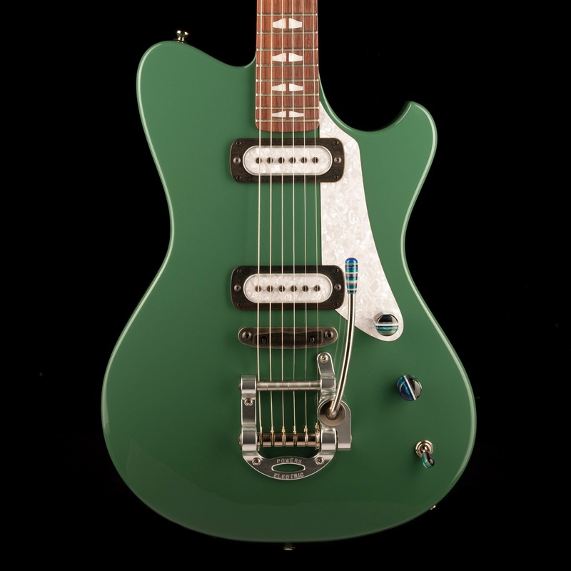 powers-electric-a-type-auratium-green-with-softshell-case Powers Electric A-Type Auratium Green with Softshell Case