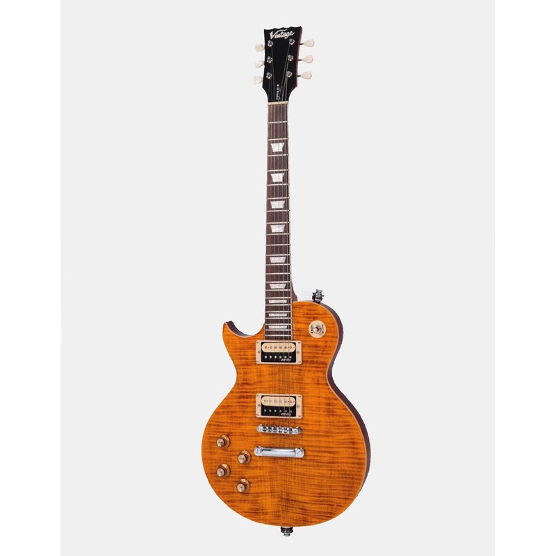 vintage-v100afd-reissued-left-handed-flamed-amber Vintage V100AFD Reissued Left-Handed, Flamed Amber
