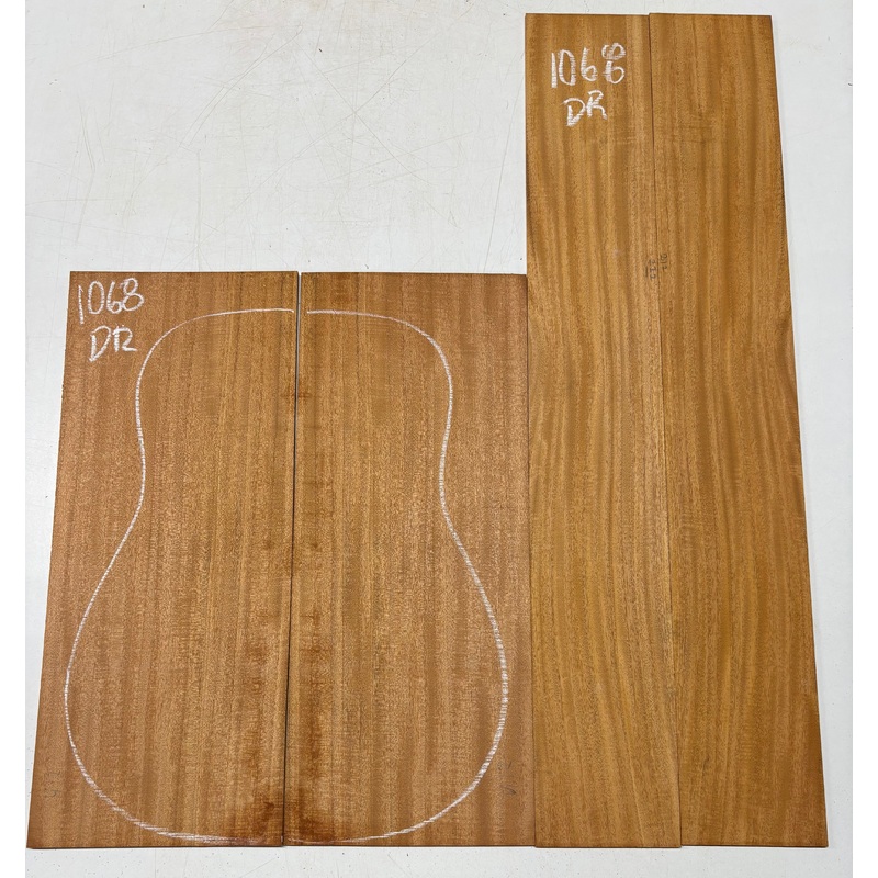 flame-genuine-mahogany-dreadnought-guitar-back-side-set-1068 Flame Genuine Mahogany Dreadnought Guitar Back & Side Set #1068
