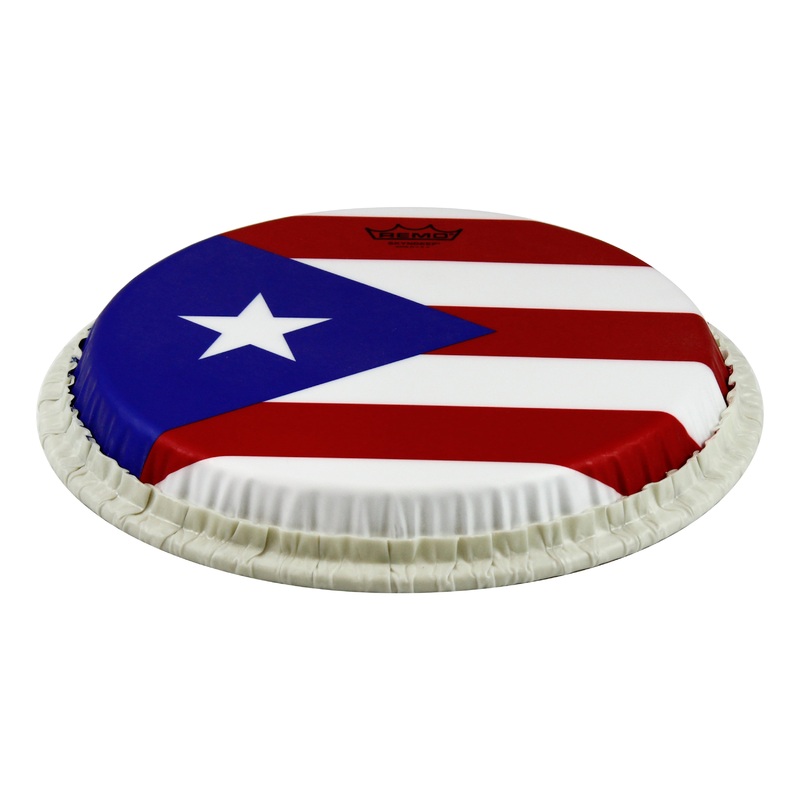 remo-conga-drumhead-tucked-11-skyndeep-puerto-rican-flag-graphic Remo Conga Drumhead, Tucked, 11", Skyndeep, 'Puerto Rican Flag' Graphic