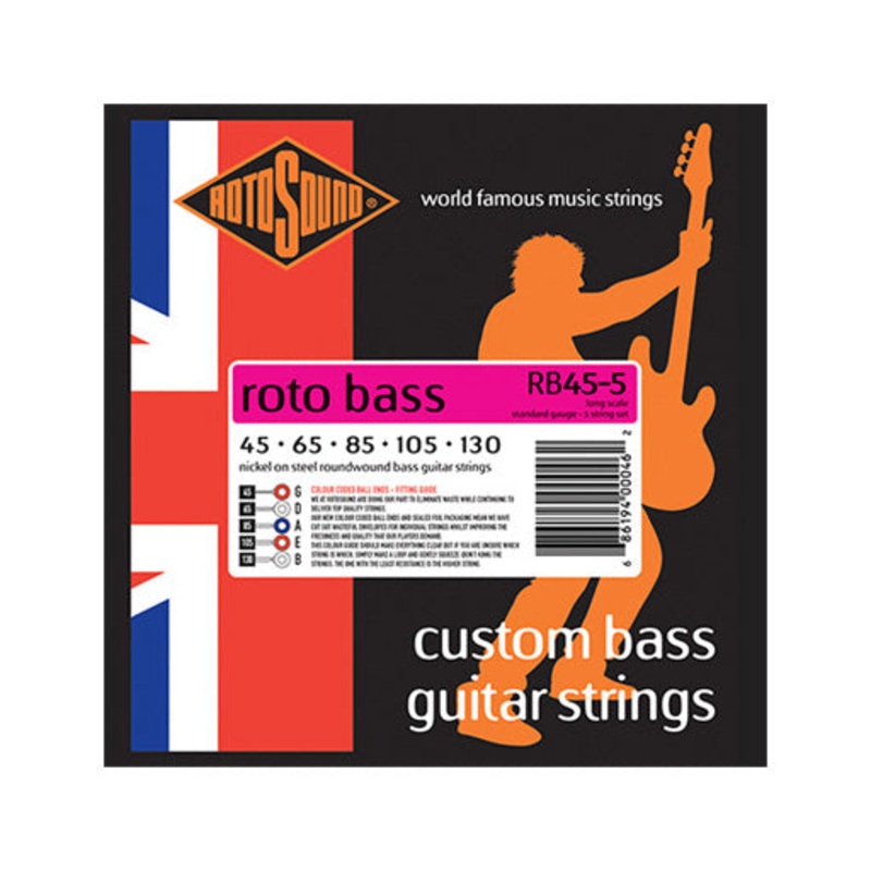 rotosound-rb45-5-roto-bass-5-string-nickel-bass-guitar-strings-set-45-130 Rotosound RB45.5 Roto Bass 5 String Nickel Bass Guitar Strings Set, 45-130