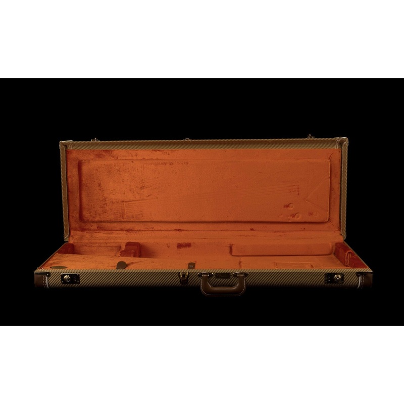 used-fender-g-g-tweed-stratocaster-telecaster-case-orange-interior-3 Used Fender G&G Tweed Stratocaster Telecaster Case Orange Interior - 3