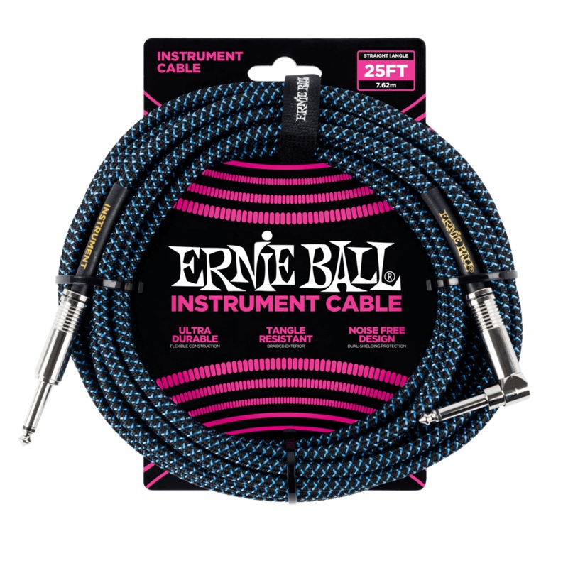 ernie-ball-p06060-braided-straight-to-right-angle-instrument-cable-25-foot-black-blue Ernie Ball P06060 Braided Straight to Right Angle Instrument Cable - 25 foot Black/Blue