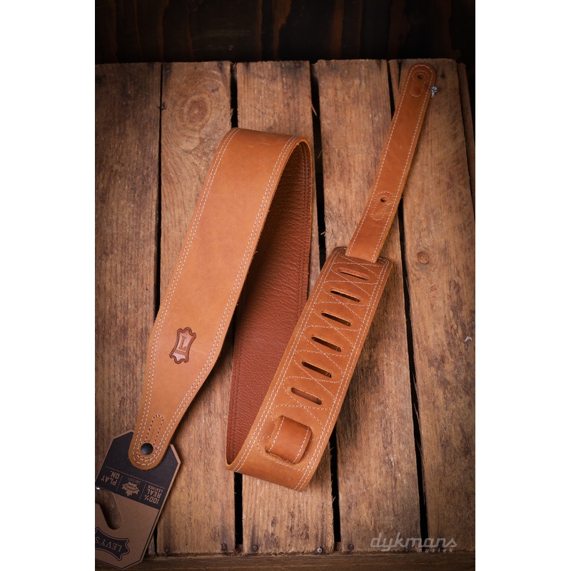 levy-s-6-cm-wide-garment-leather-guitar-strap-tan Levy's 6 cm Wide Garment Leather Guitar Strap - Tan