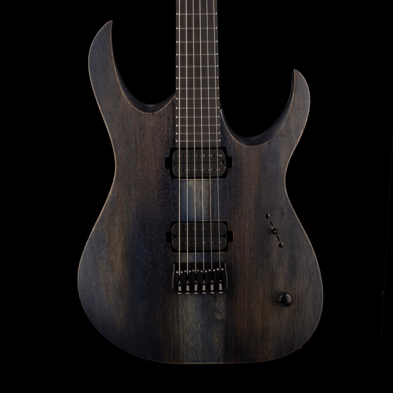 mayones-duvell-bl-black-limba-6-string-guitar-antique-blue Mayones Duvell BL Black Limba 6 String Guitar Antique Blue