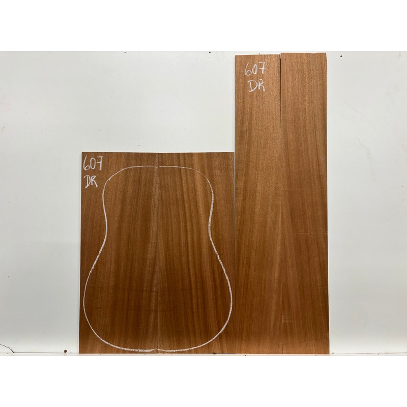 sapele-dreadnought-guitar-back-and-side-set-607 Sapele Dreadnought Guitar Back and Side Set #607