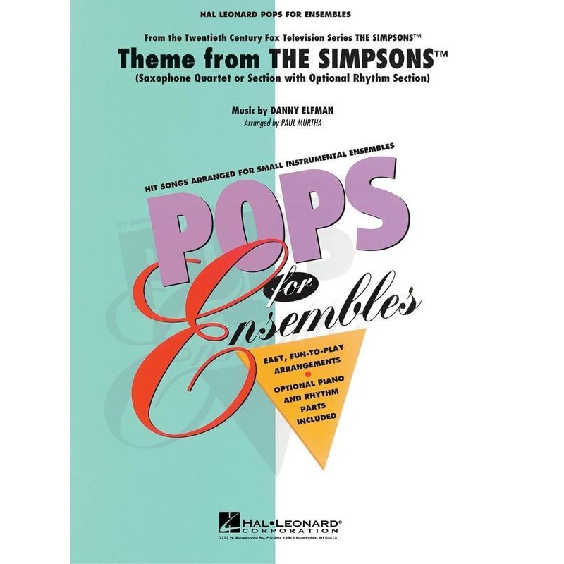 theme-from-the-simpsons-arr-paul-murtha-saxophone-quartet-grade-2-5 Theme from The Simpsons Arr. Paul Murtha Saxophone Quartet Grade 2.5