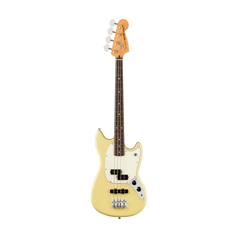 fender-player-ii-mustang-bass-pj-guitar-rw-fb-hialeah-yellow Fender Player II Mustang Bass PJ Guitar, RW FB, Hialeah Yellow