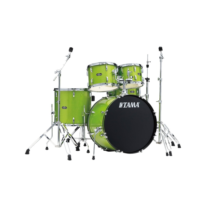 tama-st52h6-lgs-stagestar-5-piece-drum-kit-w-hardware-throne-lime-green-sparkle TAMA ST52H6-LGS Stagestar 5-Piece Drum Kit w/ Hardware+Throne, Lime Green Sparkle