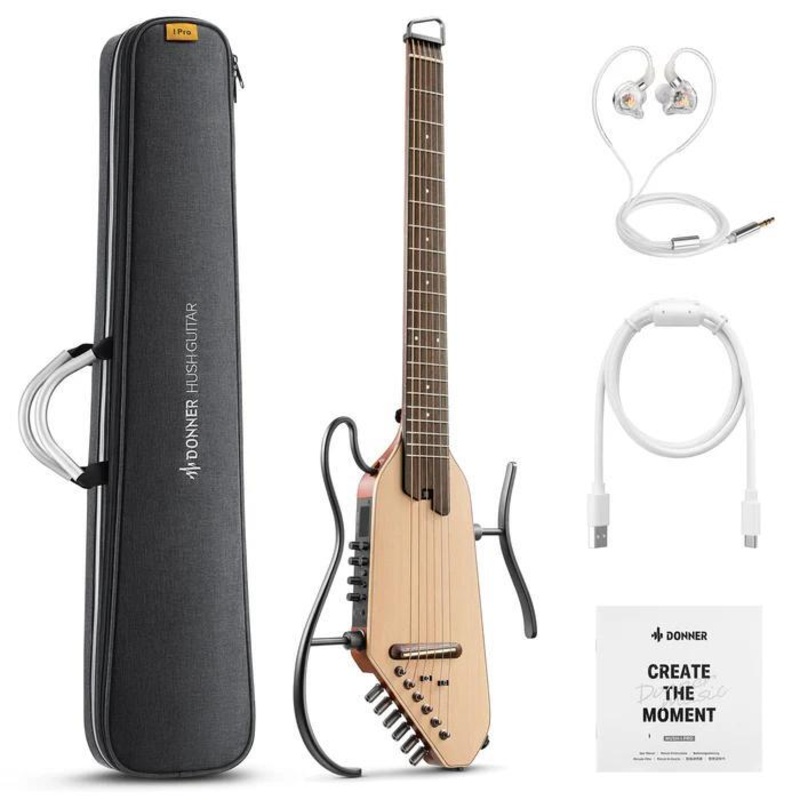 donner-hush-i-silent-guitar-in-maple-w-bag Donner HUSH-I Silent Guitar In Maple w/Bag