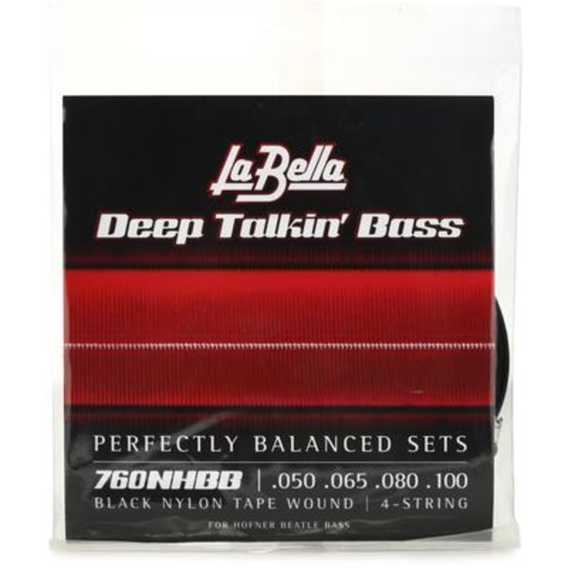 la-bella-760nnhbb-beatle-bass-black-nylon-tape-wound-50-100 La Bella 760NNHBB Beatle Bass Black Nylon Tape Wound - 50-100