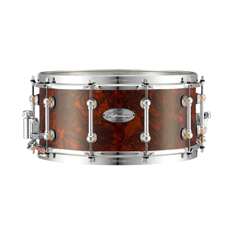 pearl-music-city-custom-reference-pure-13-x6-5-snare-drum-burnt-orange-abalone-rfp1365s-c419 Pearl Music City Custom Reference Pure 13"x6.5" Snare Drum BURNT ORANGE ABALONE RFP1365S/C419