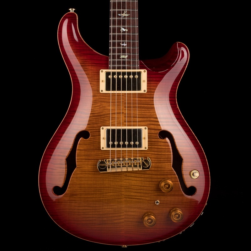 pre-owned-prs-core-mccarty-hollowbody-ii-piezo-10-top-dark-cherry-sunburst-electric-guitar-with-case Pre Owned PRS Core McCarty Hollowbody II Piezo 10 Top Dark Cherry Sunburst Electric Guitar With Case