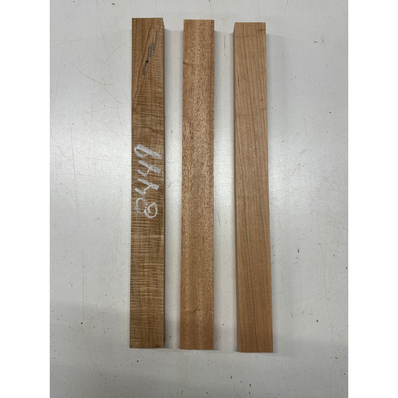 3-pack-3-species-flame-ambrosia-maple-cherry-mahogany-thin-stock-lumber-18-x1-3-4-x1-8449 3 Pack, 3 Species Flame Ambrosia Maple + Cherry + Mahogany Thin Stock Lumber 18"x1-3/4"x1"#8449
