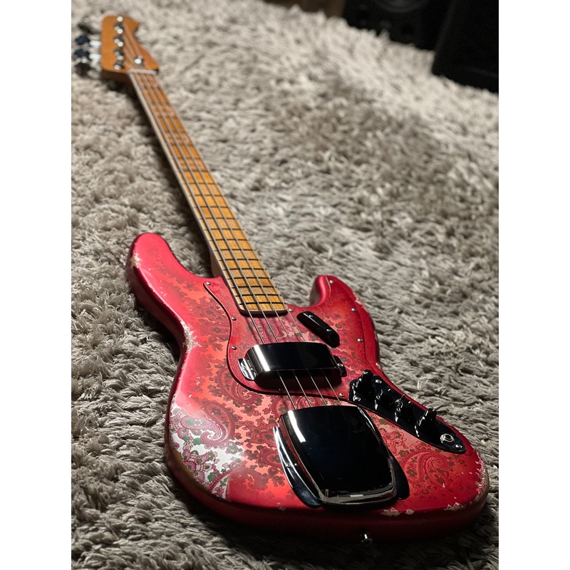 dhatarattha-custom-deb-4-string-bass-in-pink-paisley-with-nitrocellulose-lacquer-relic Dhatarattha Custom DEB 4 String Bass in Pink Paisley with Nitrocellulose Lacquer Relic
