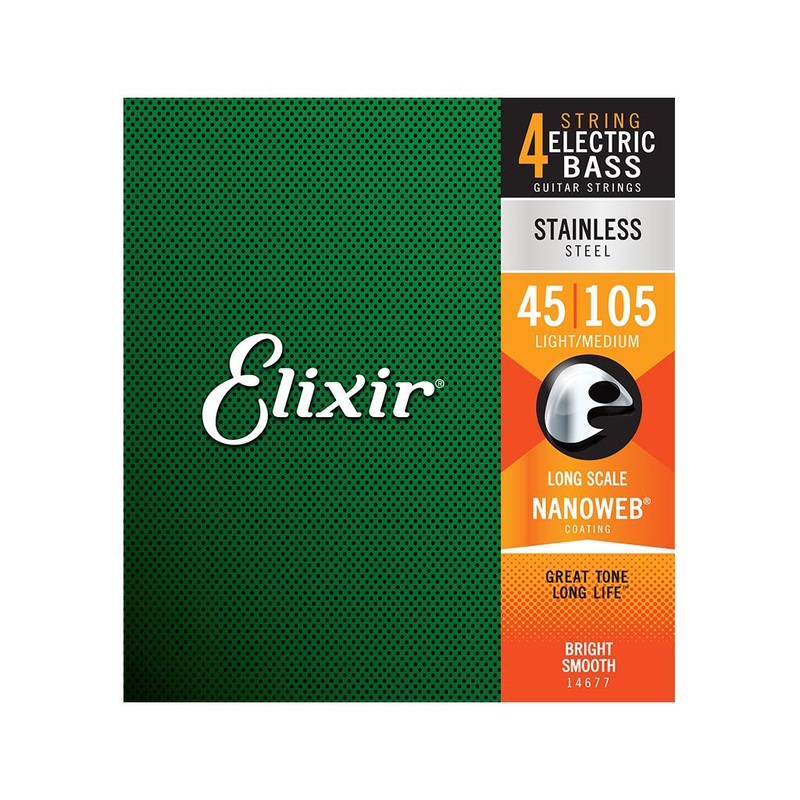 elixir-14677-nanoweb-stainless-steel-electric-bass-strings-45-105 Elixir 14677 Nanoweb Stainless Steel Electric Bass Strings 45-105