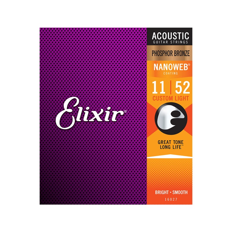 elixir-16027-nanoweb-phosphor-bronze-acoustic-guitar-strings-custom-light-11-52 Elixir 16027 Nanoweb Phosphor Bronze Acoustic Guitar Strings, Custom Light, 11-52