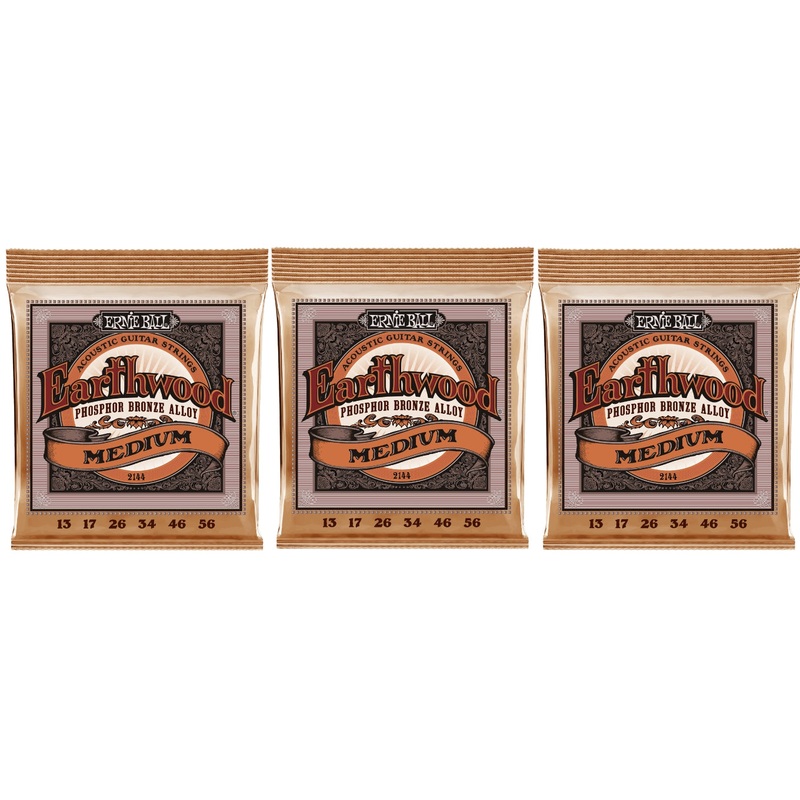 ernie-ball-2144-earthwood-acoustic-guitar-strings-phosphor-bronze-medium-13-56-3-pack Ernie Ball 2144 Earthwood Acoustic Guitar Strings Phosphor Bronze Medium 13-56 (3-Pack)
