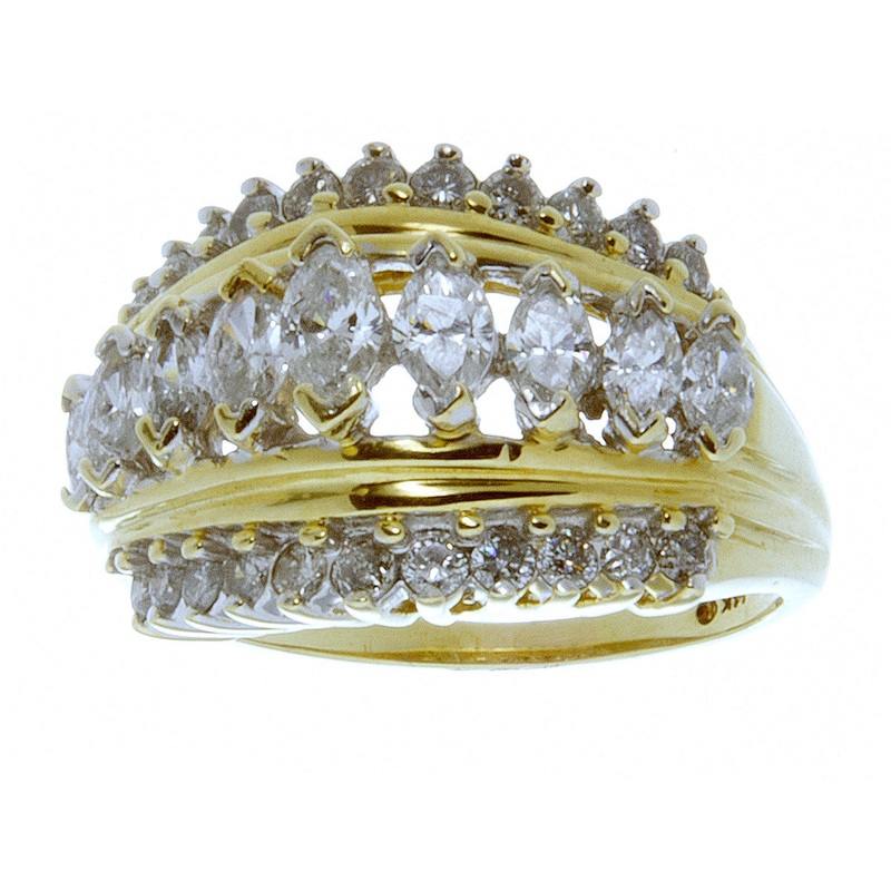 1-30ct-marquise-round-diamond-band-ring 1.30ct Marquise & Round Diamond Band Ring