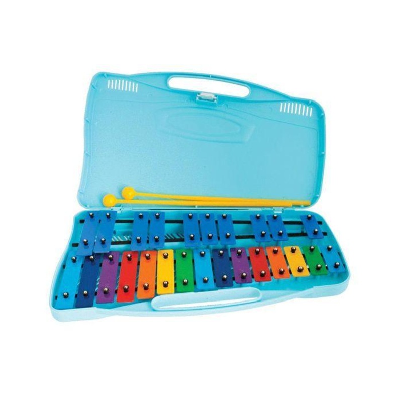 angel-25-note-chromatic-glockenspiel-colourful-coloured-bars-blue-case Angel 25-note Chromatic Glockenspiel Colourful Coloured Bars - Blue Case
