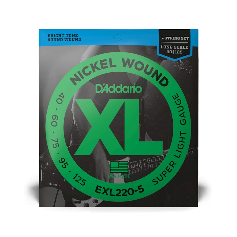 d-addario-exl220-5-5-string-nickel-wound-bass-guitar-strings-super-light-40-125-long-scale D'Addario EXL220-5 5-String Nickel Wound Bass Guitar Strings, Super Light, 40-125, Long Scale