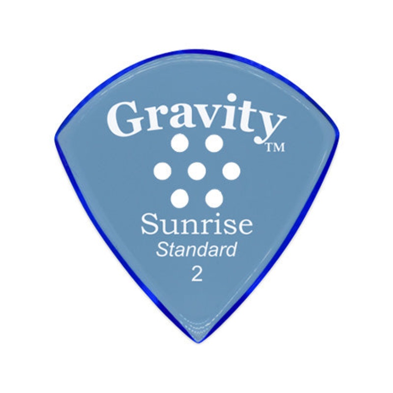gravity-sunrise-standard-2-0mm-guitar-pick-w-multi-hole-grip-polished-blue Gravity Sunrise Standard 2.0mm Guitar Pick w/ Multi-hole Grip, Polished Blue