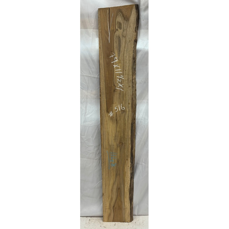 teak-lumber-live-edge-slab-79-x-11-1-2-x-1-516 Teak Lumber Live Edge Slab - 79"x 11-1/2"x 1" #516