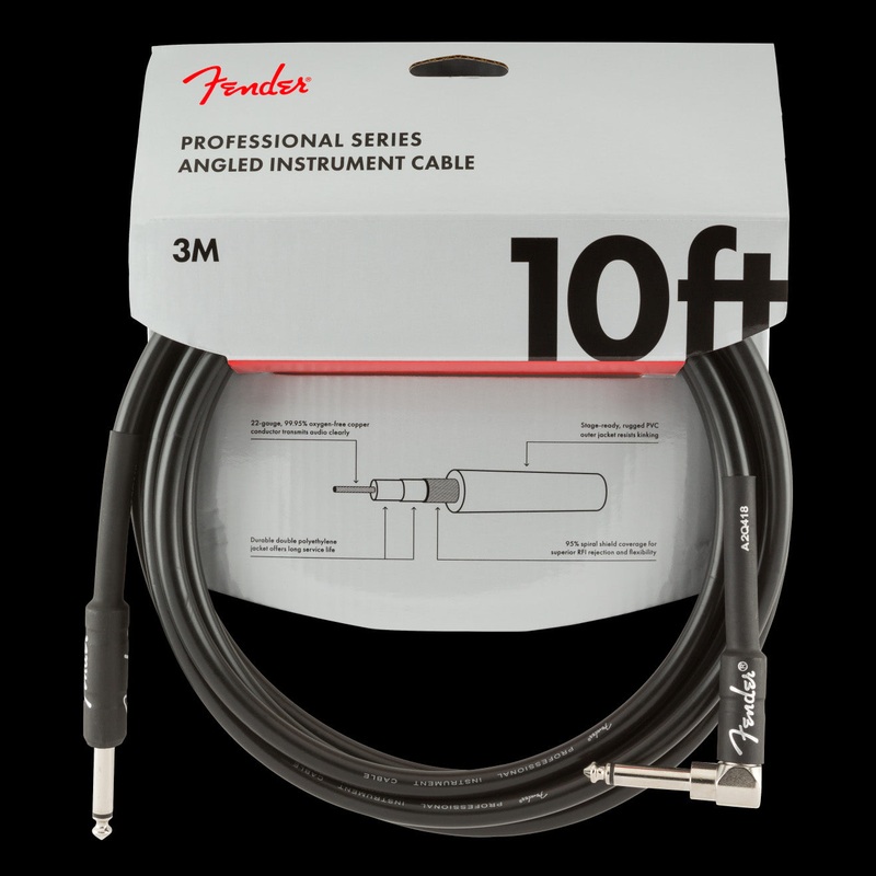 fender-pro-10-angle-instrument-cable-black-990820025 Fender Pro 10' Angle Instrument Cable Black - 990820025