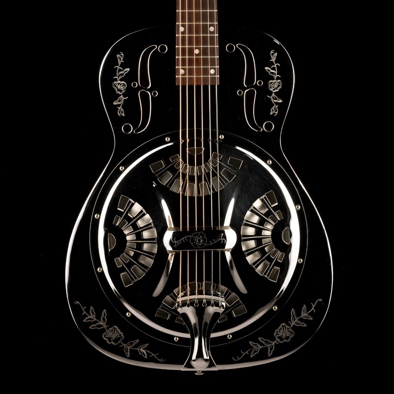 pre-owned-1996-dobro-dm-36-rose-model-chrome-resonator-with-gig-bag Pre Owned 1996 Dobro DM 36 "Rose" Model Chrome Resonator With Gig Bag