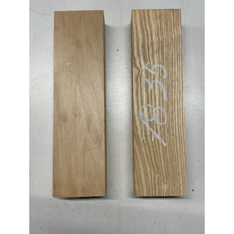 2-pack-2-species-basswood-white-ash-lumber-board-blanks-11-x3-x1-7-8-7835 2 Pack, 2 Species Basswood + White Ash Lumber Board Blanks 11"x3"x1-7/8"#7835