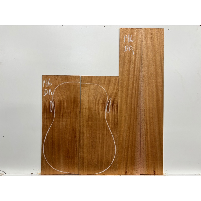african-mahogany-dreadnought-guitar-back-and-side-set-146 African Mahogany Dreadnought Guitar Back and Side Set #146