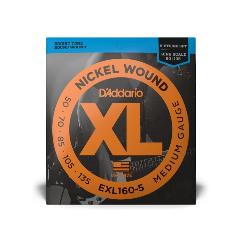 d-addario-exl160-5-set-bass-xl-50-135-long-scale-5-string-strings D'Addario EXL160-5 Set Bass XL 50-135 Long Scale 5-string Strings
