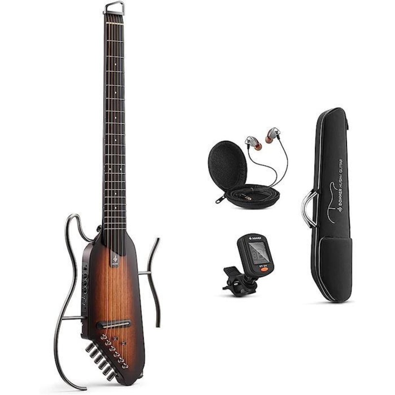 donner-hush-i-silent-guitar-in-sunburst-w-bag Donner HUSH-I Silent Guitar In Sunburst w/Bag