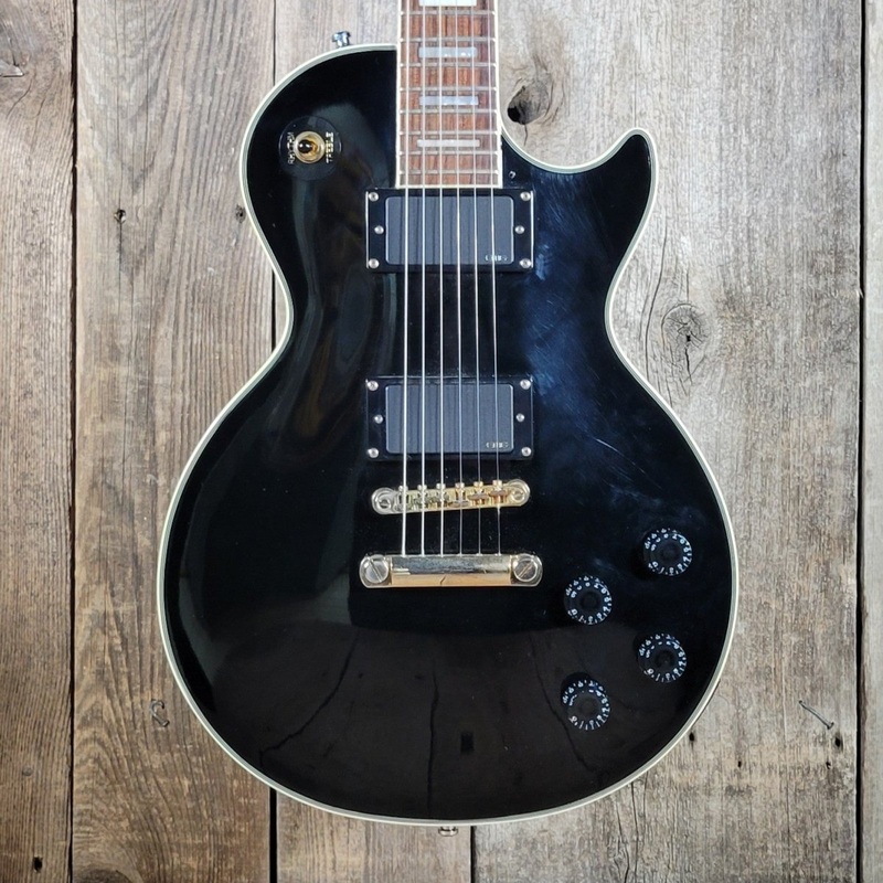 epiphone-les-paul-custom-ebony-2008-w-emgs-skb-gig-bag Epiphone Les Paul Custom Ebony 2008 w/ EMGs & SKB Gig Bag