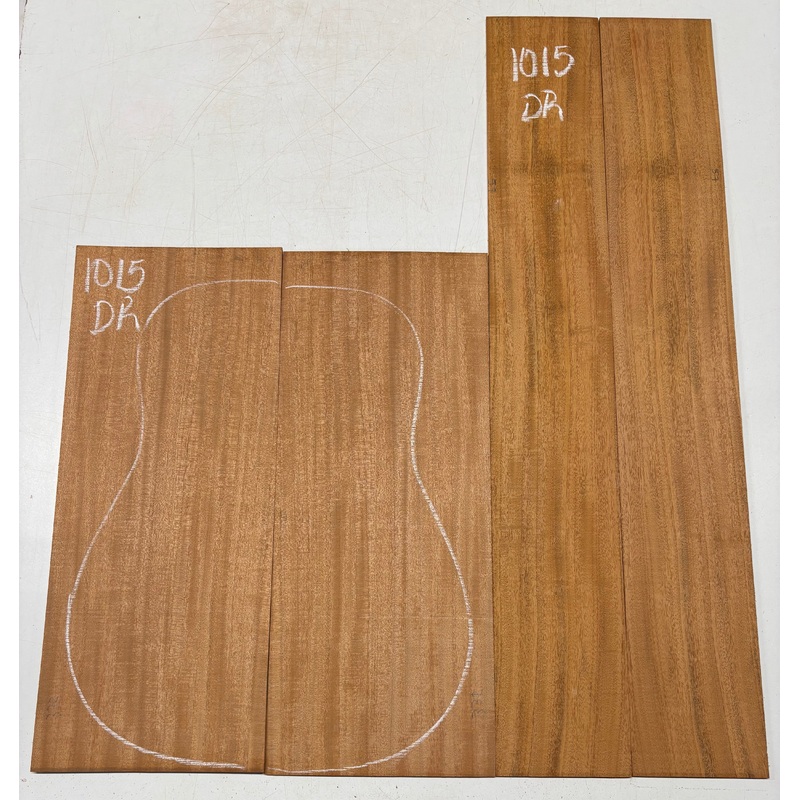 flame-genuine-mahogany-dreadnought-guitar-back-side-set-1015 Flame Genuine Mahogany Dreadnought Guitar Back & Side Set #1015