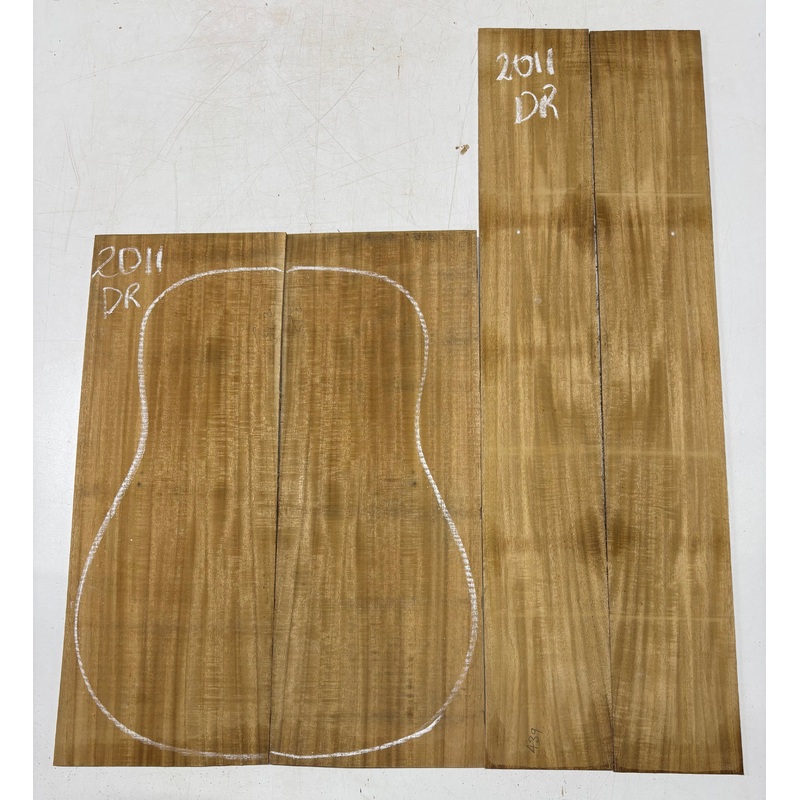 golden-flame-acacia-dreadnought-guitar-back-side-set-2011 Golden Flame Acacia Dreadnought Guitar Back & Side Set #2011