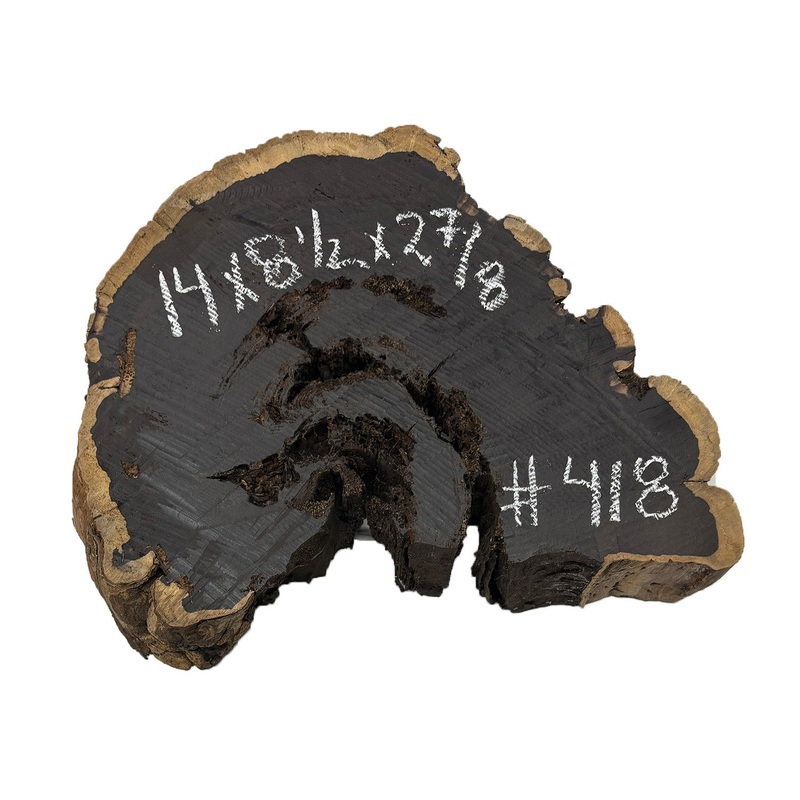 african-blackwood-live-edge-slab-cookies-14-x-8-1-2-x-2-7-8-418 African Blackwood Live Edge Slab/Cookies - 14"x 8-1/2"x 2-7/8" #418