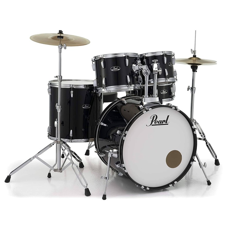 pearl-drum-set-5-pcs-roadshow-w-stands-cymbals-jet-black Pearl, Drum Set, 5 Pcs, Roadshow, W/Stands & Cymbals - Jet Black