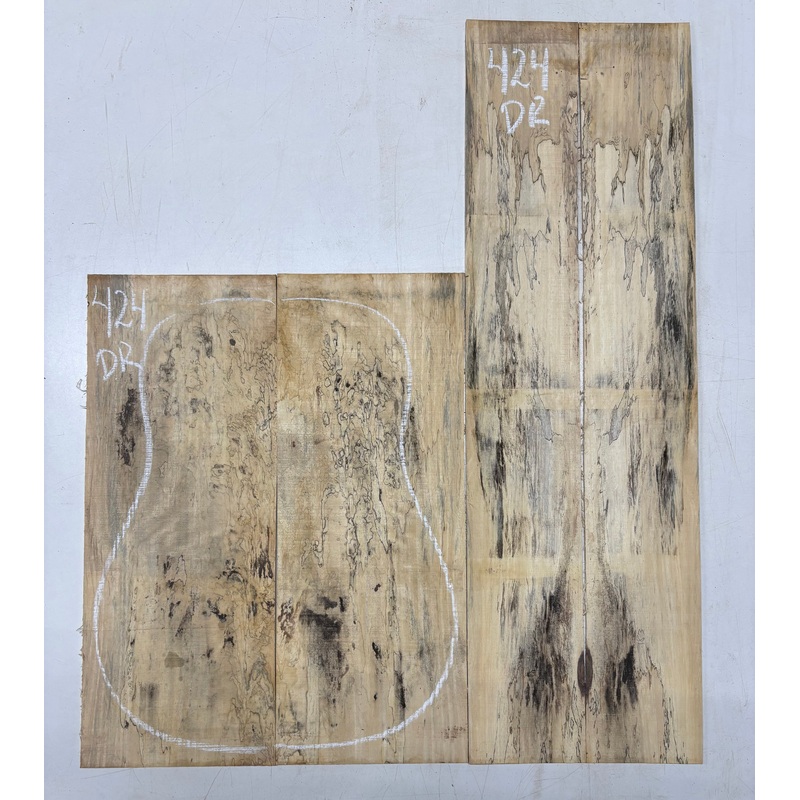 spalted-tamarind-dreadnought-guitar-back-side-set-424 Spalted Tamarind Dreadnought Guitar Back & Side Set #424