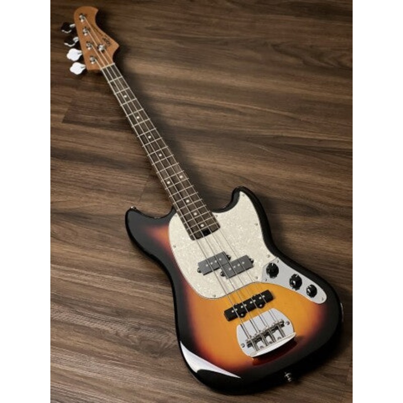 sqoe-spj400-short-scale-roasted-maple-series-bass-in-3-tone-sunburst SQOE SPJ400 Short Scale Roasted Maple Series Bass in 3-Tone Sunburst