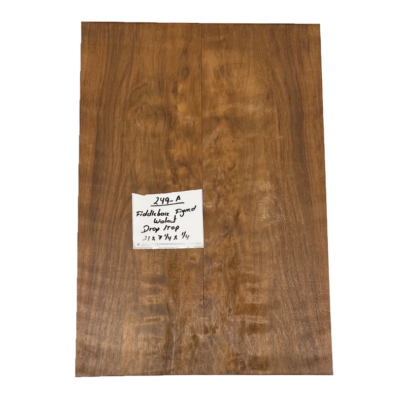 fiddleback-figured-walnut-drop-top-21-x-7-1-4-x-1-4-249-a Fiddleback Figured Walnut Drop Top 21" x 7-1/4" x 1/4" #249 - A