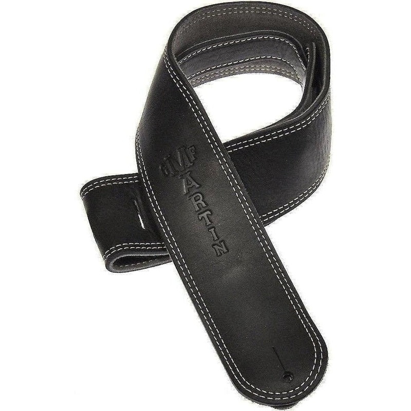martin-guitars-black-baseball-leather-suede-guitar-strap Martin Guitars Black Baseball Leather / Suede Guitar Strap