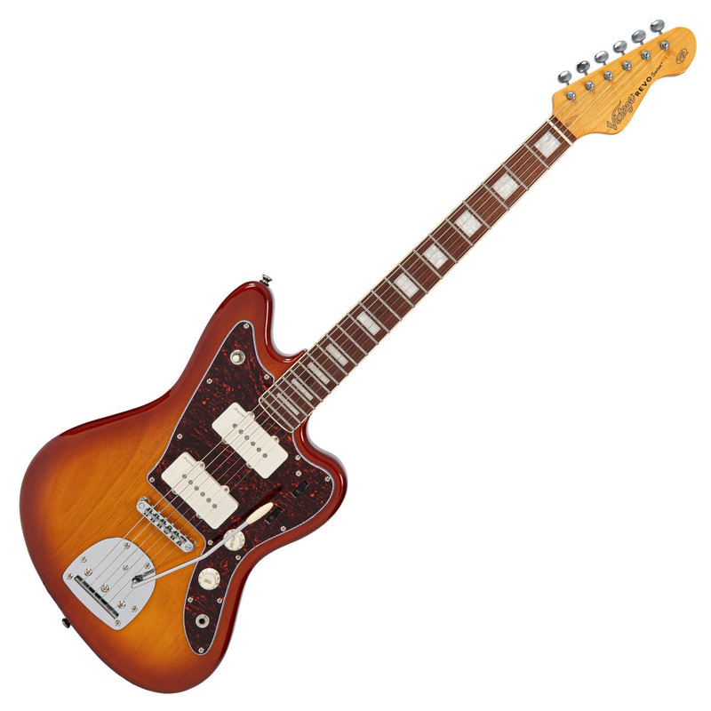 vintage-revo-series-surfmaster-90-electric-guitar-amberburst Vintage REVO Series 'Surfmaster 90' Electric Guitar ~ Amberburst
