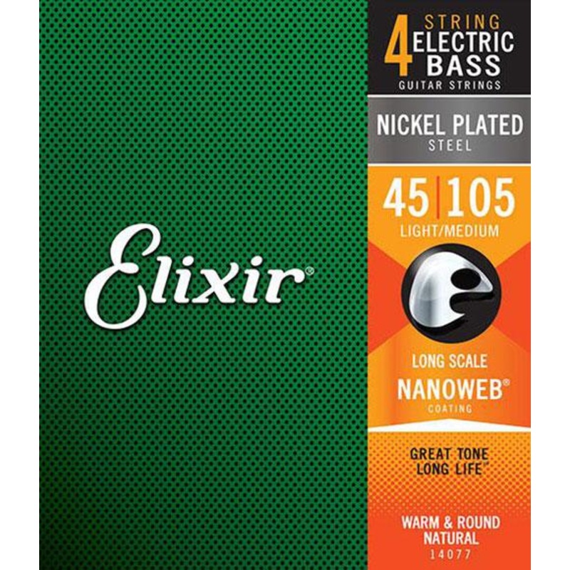 elixir-14077-light-medium-45-105-long-scale-nanoweb-bass-strings Elixir 14077 Light/Medium 45-105 Long-Scale Nanoweb Bass Strings