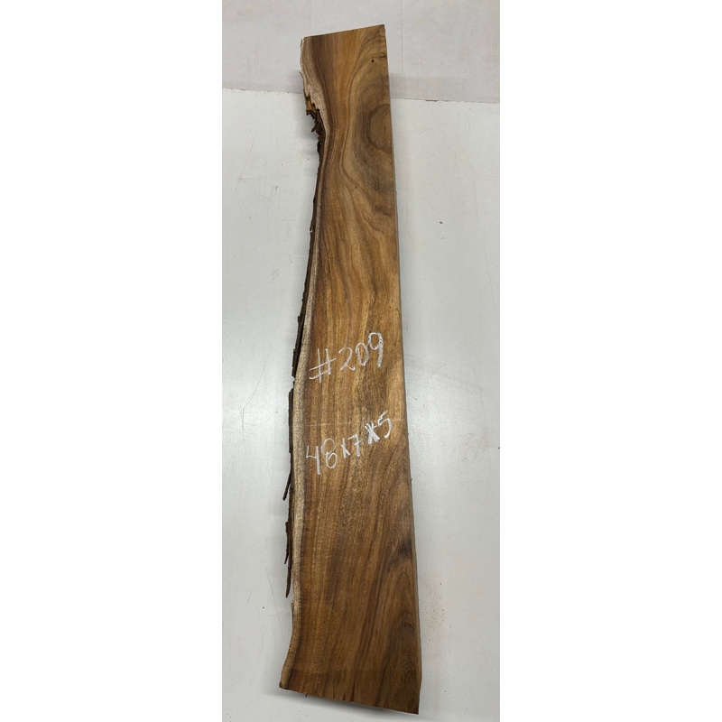 flame-hawaiian-koa-lumber-live-edge-slab-48-x-7-x-5-209 Flame Hawaiian Koa Lumber Live Edge Slab - 48" x 7" x 5" #209