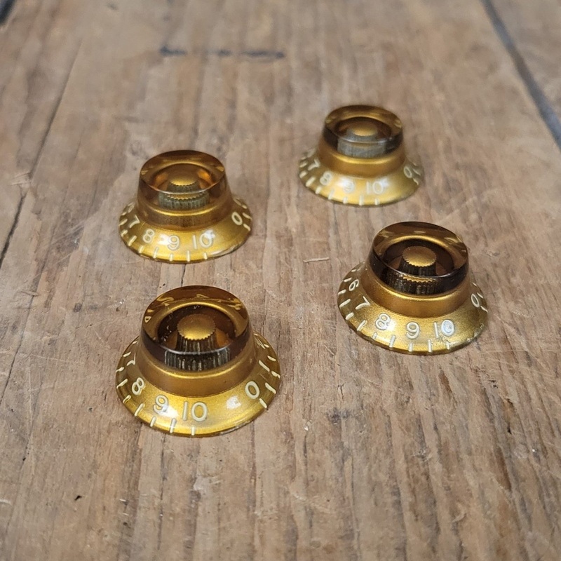 gibson-bonnet-bell-knobs-gold-les-paul-burst-1955-to-1960 Gibson Bonnet Bell Knobs Gold Les Paul Burst 1955 to 1960