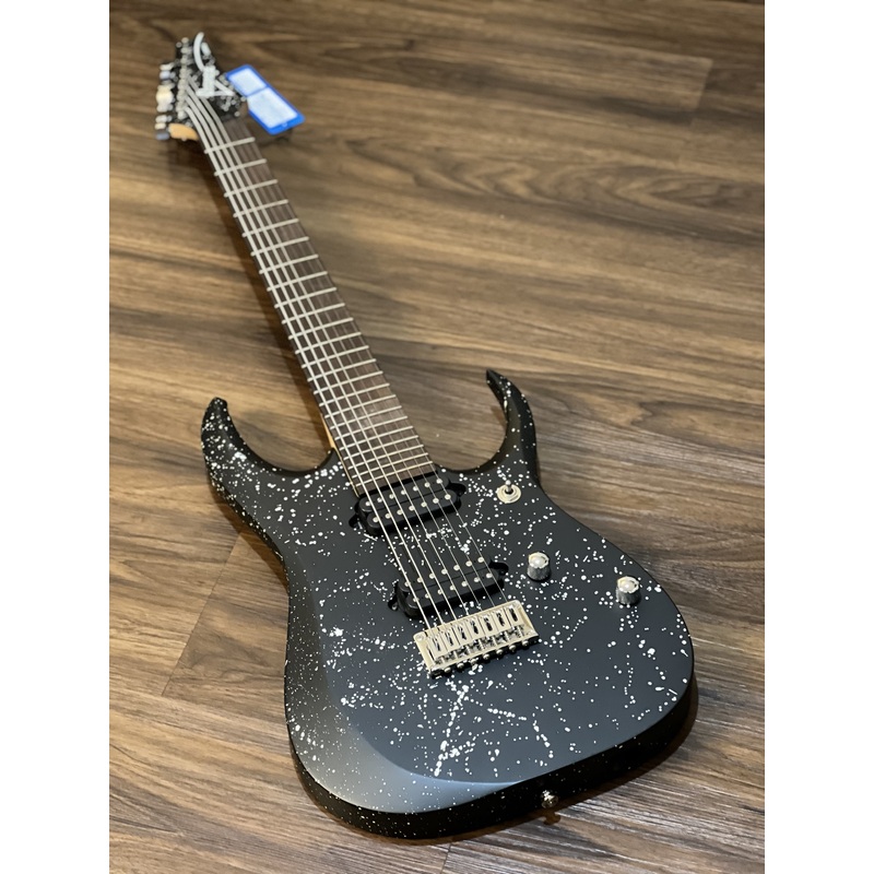 ibanez-komrad20-brian-head-signature-7-string-in-black-w-white-splatter Ibanez KOMRAD20 Brian Head Signature 7-String in Black w/ White Splatter