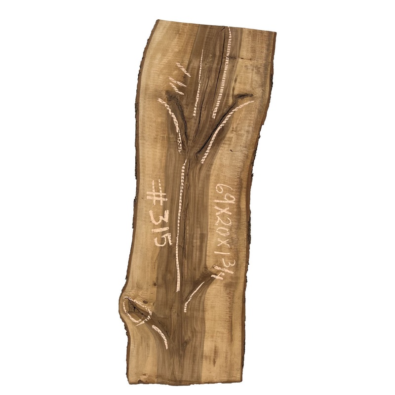 beautiful-honey-locust-live-edge-slab-69-x-20-x-1-3-4-315 Beautiful Honey Locust Live Edge Slab - 69"x 20"x 1-3/4"#315