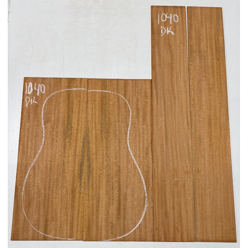 flame-genuine-mahogany-dreadnought-guitar-back-side-set-1040 Flame Genuine Mahogany Dreadnought Guitar Back & Side Set #1040
